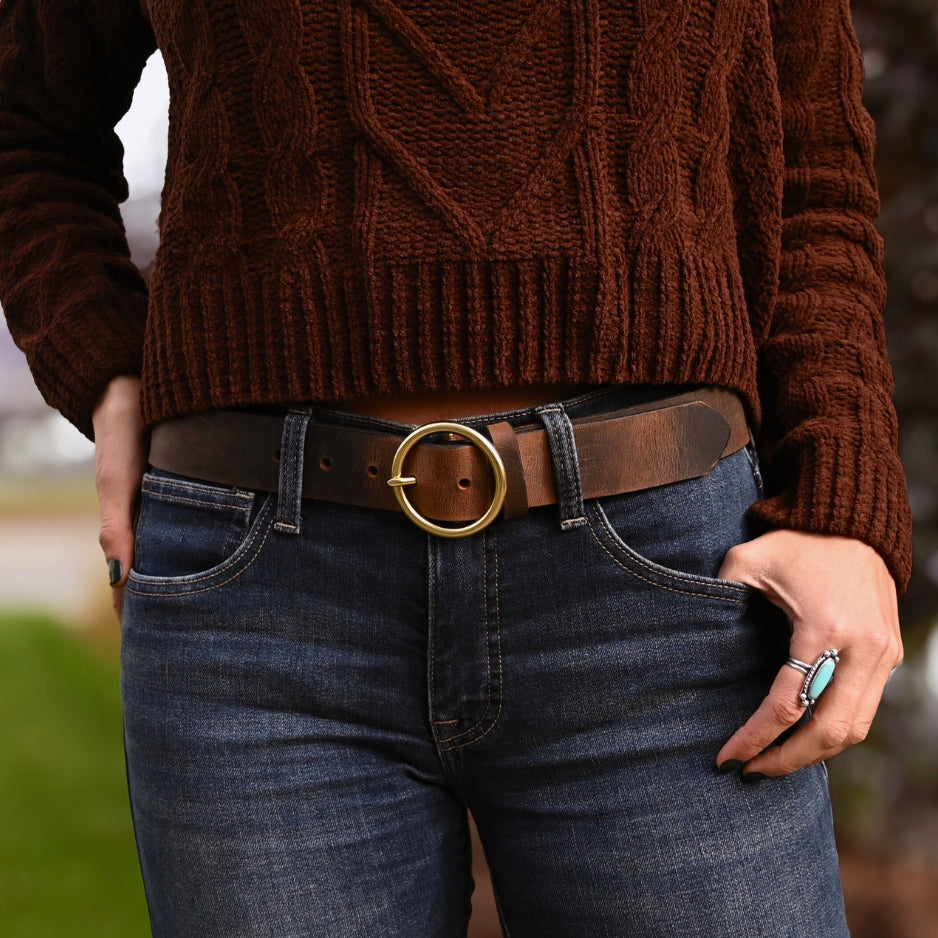 Women's Leather Belt - Mustang Belt