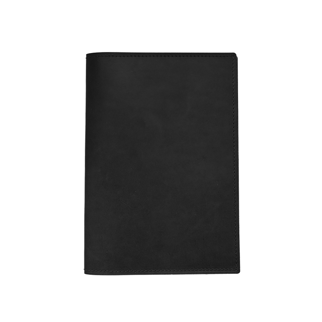 A5 Journal - Black Leather - Front