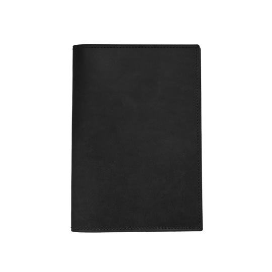 A5 Journal - Black Leather - Front