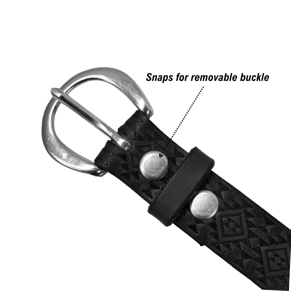 Aztec Belt - Black - Nickel - Buckle
