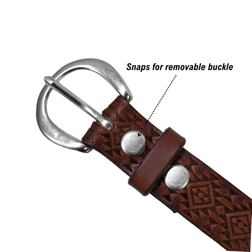 Aztec Belt - Brown - Nickel - Buckle