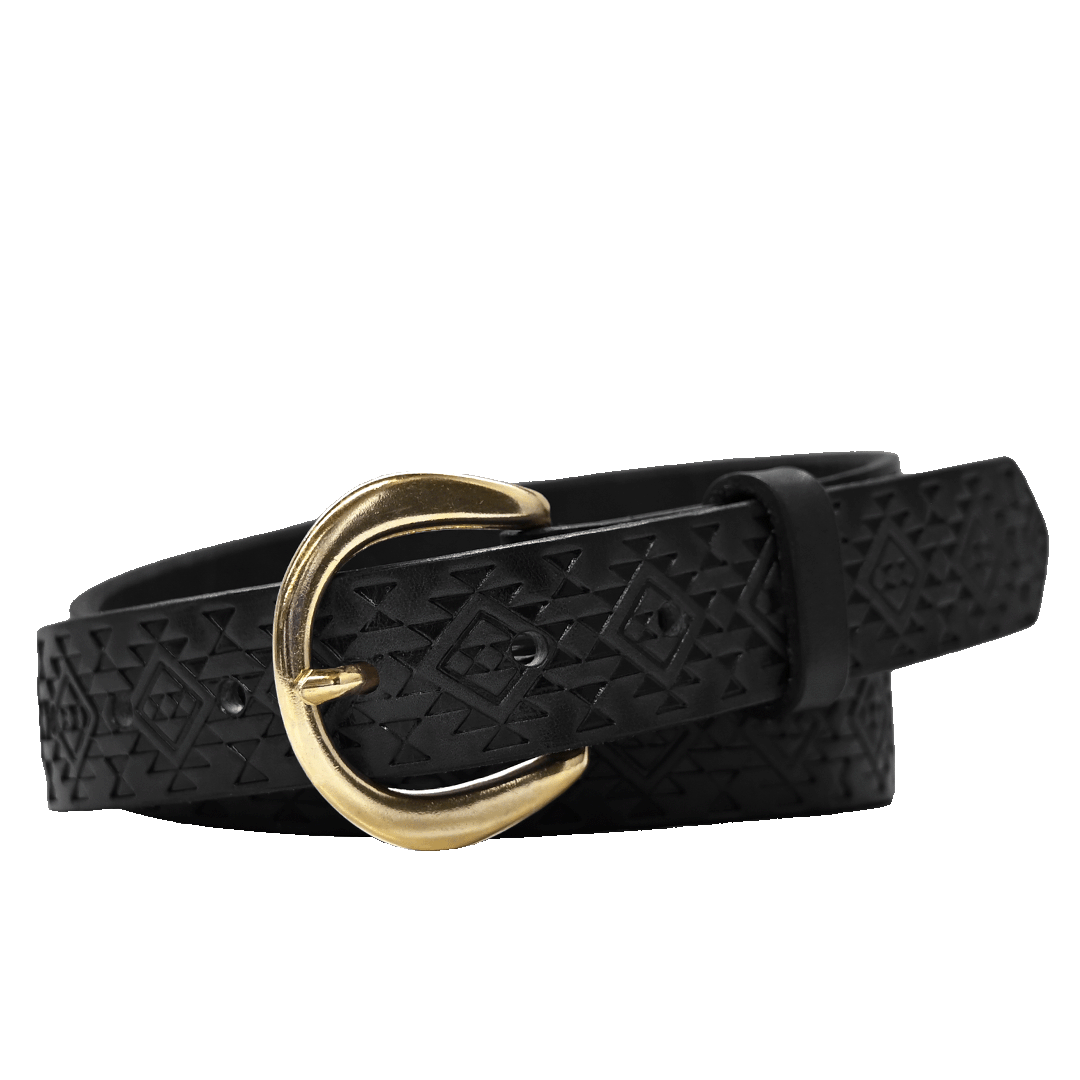 Aztec Belt - Black - Brass