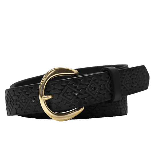 Aztec Belt - Black - Brass