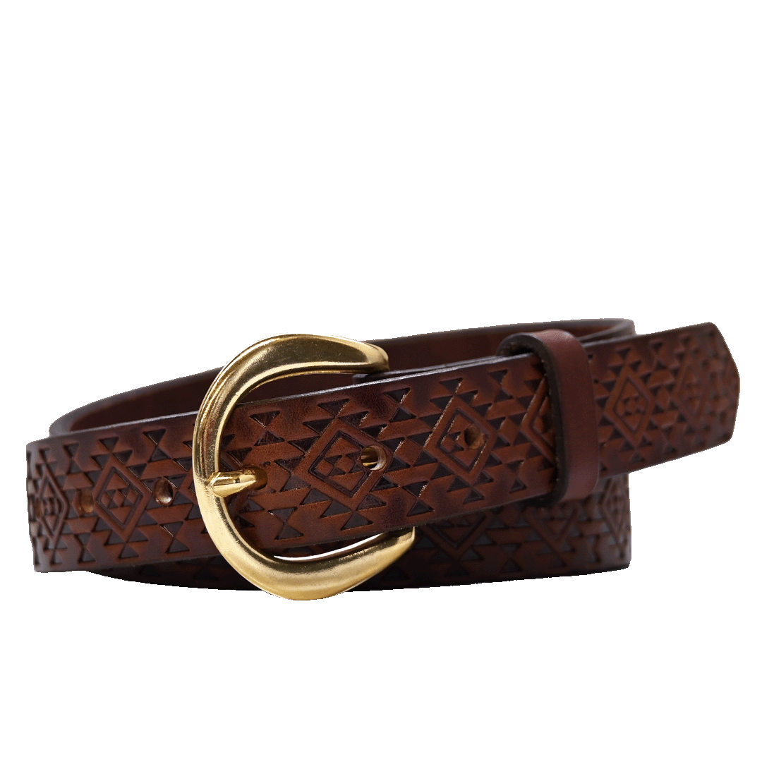 Aztec Belt - Brown - Brass