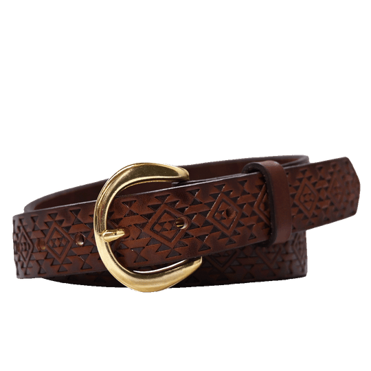 Aztec Belt - Brown - Brass
