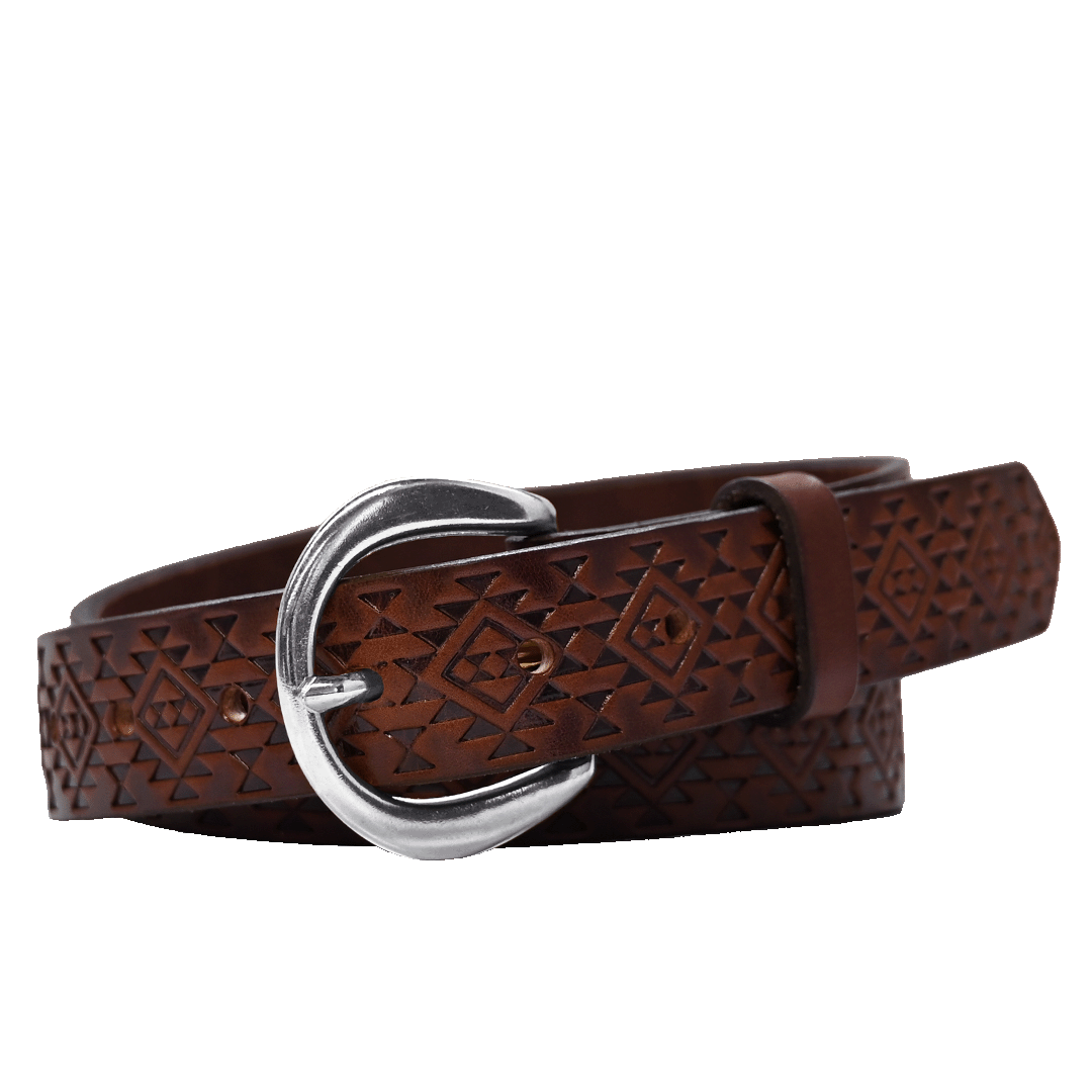 Aztec Belt - Brown - Nickel