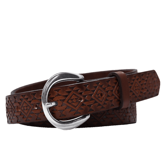 Aztec Belt - Brown - Nickel