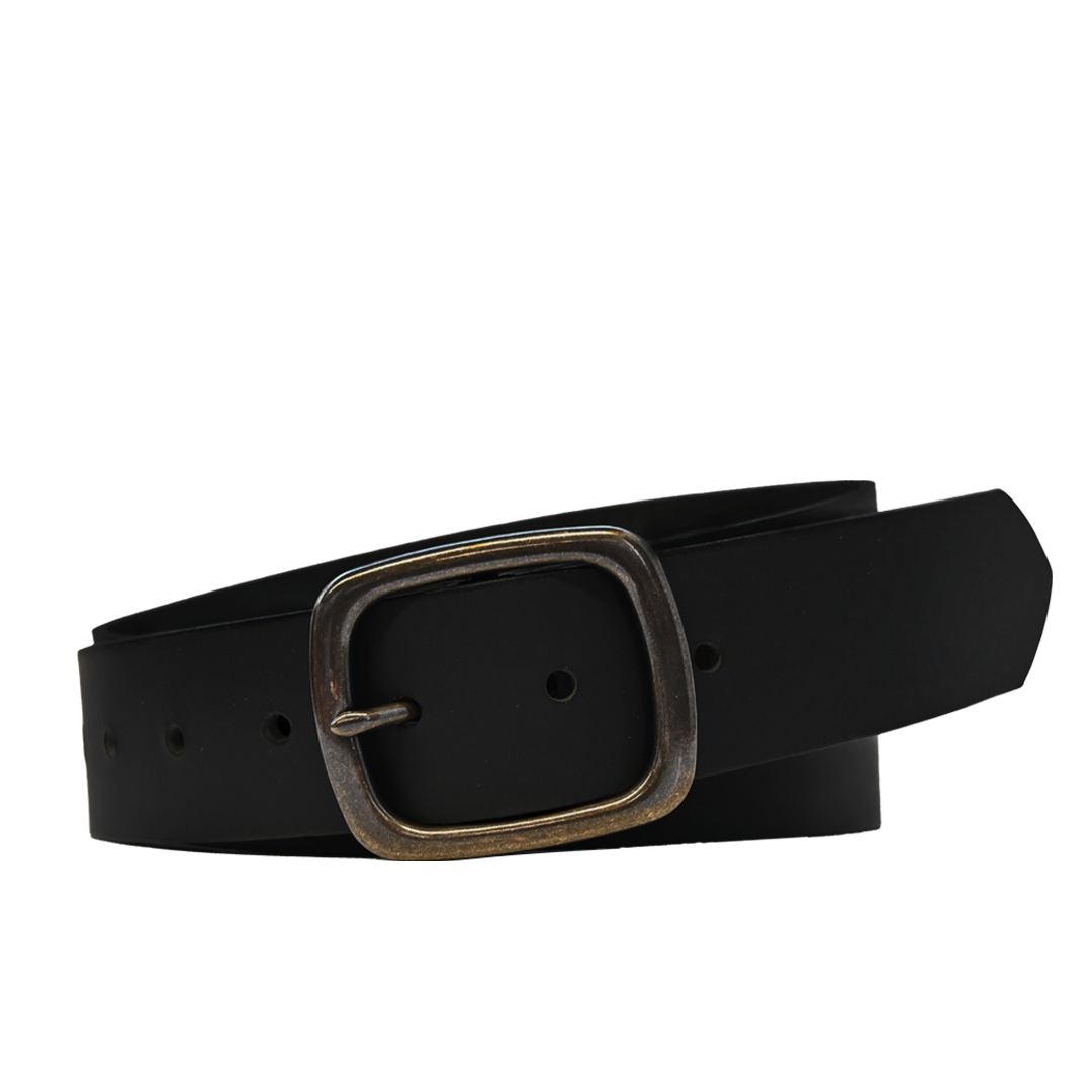 Tuckerman Belt - Black - Antique Brass
