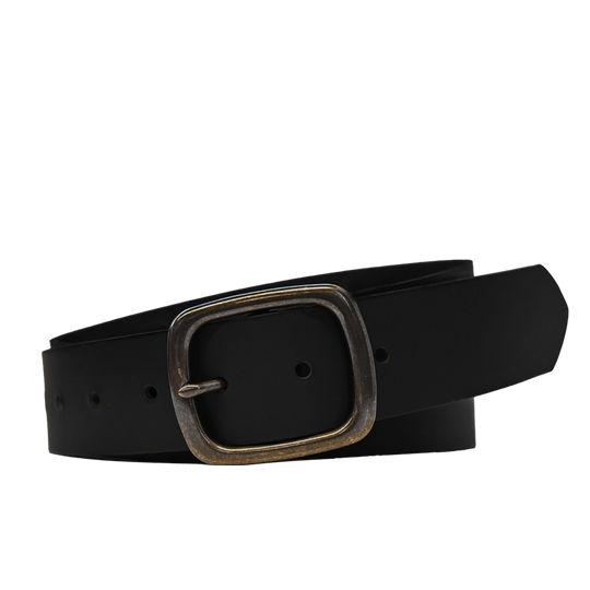 Tuckerman Belt - Black - Antique Brass