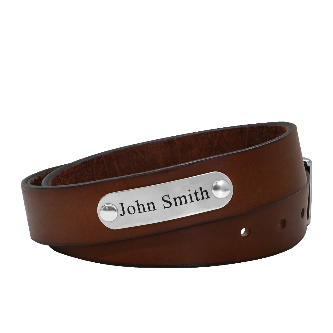 Gentleman's Belt - Brown Leather - Nickel  Plate