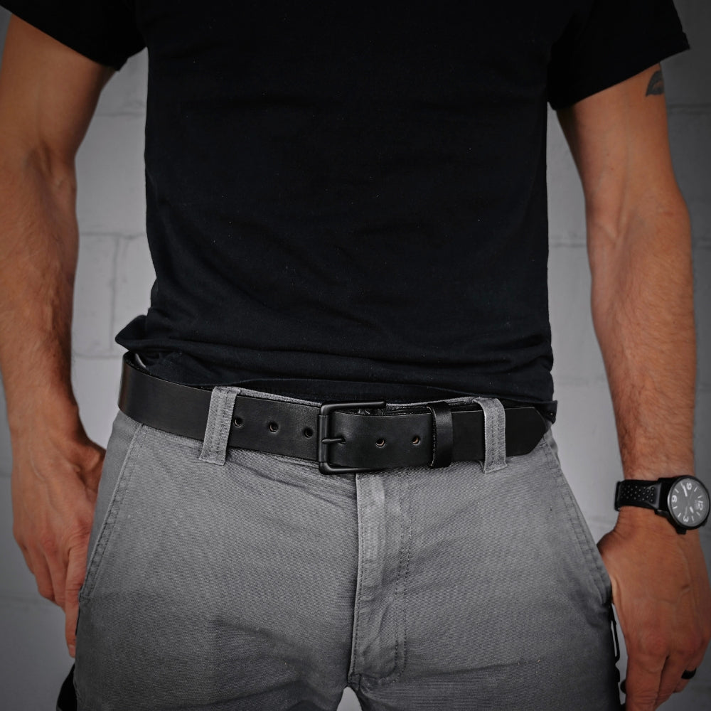 EDC Belt - Black Leather - Lifestyle
