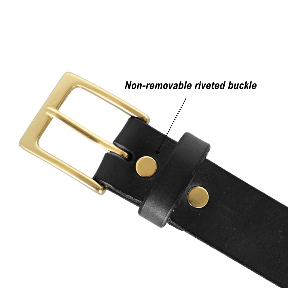 everyday belt buckle - rivets - black/brass