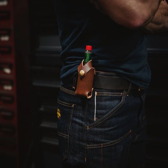 Hot Sauce Holder - Brown Leather - Lifestyle 2