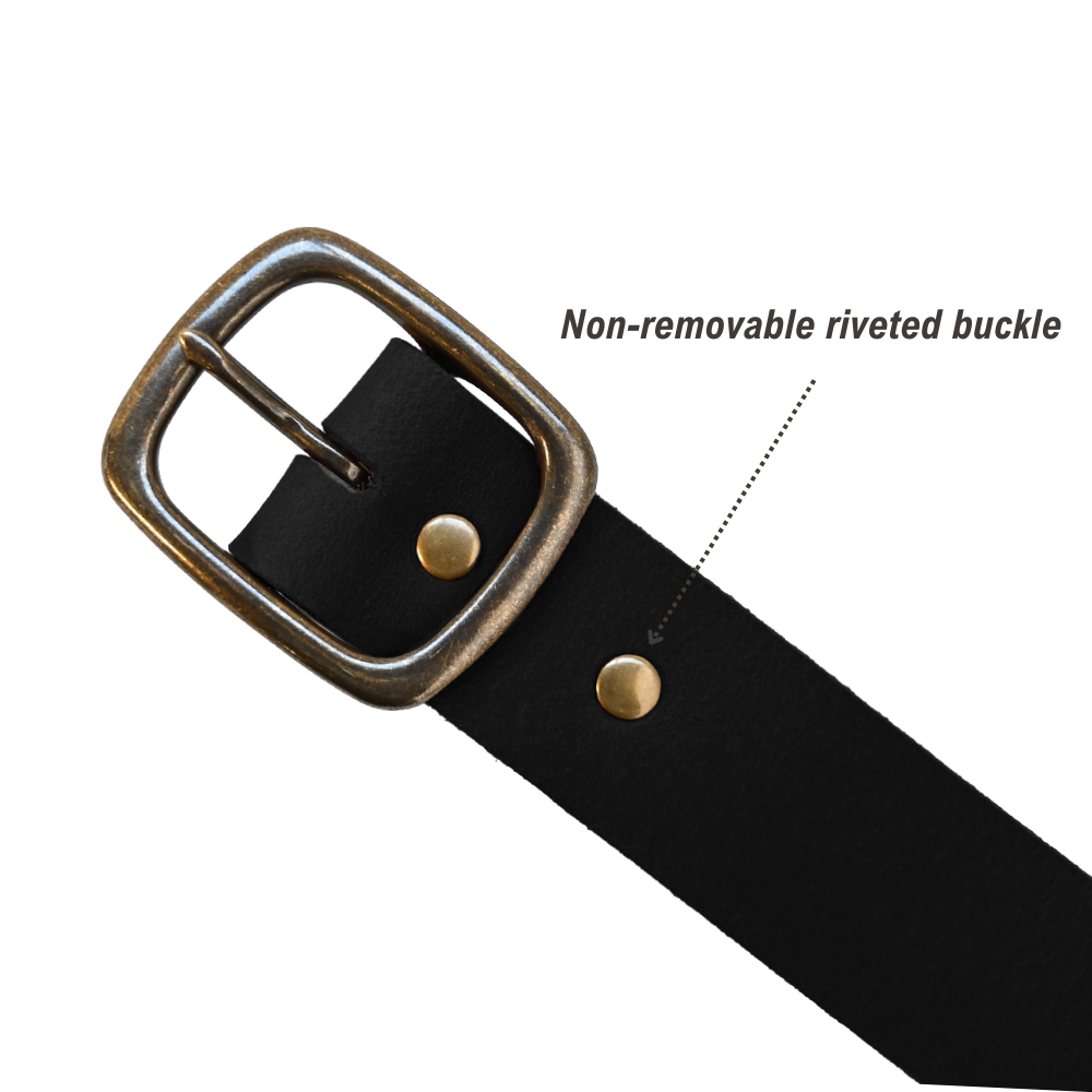 Tuckerman Belt - Black - Antique Brass - Infographic