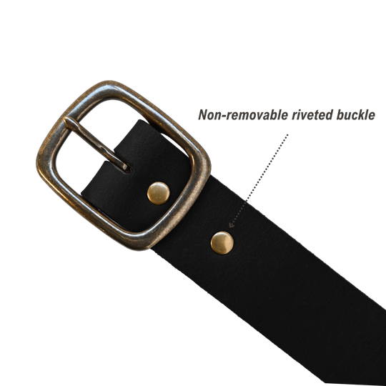 Tuckerman Belt - Black - Antique Brass - Infographic