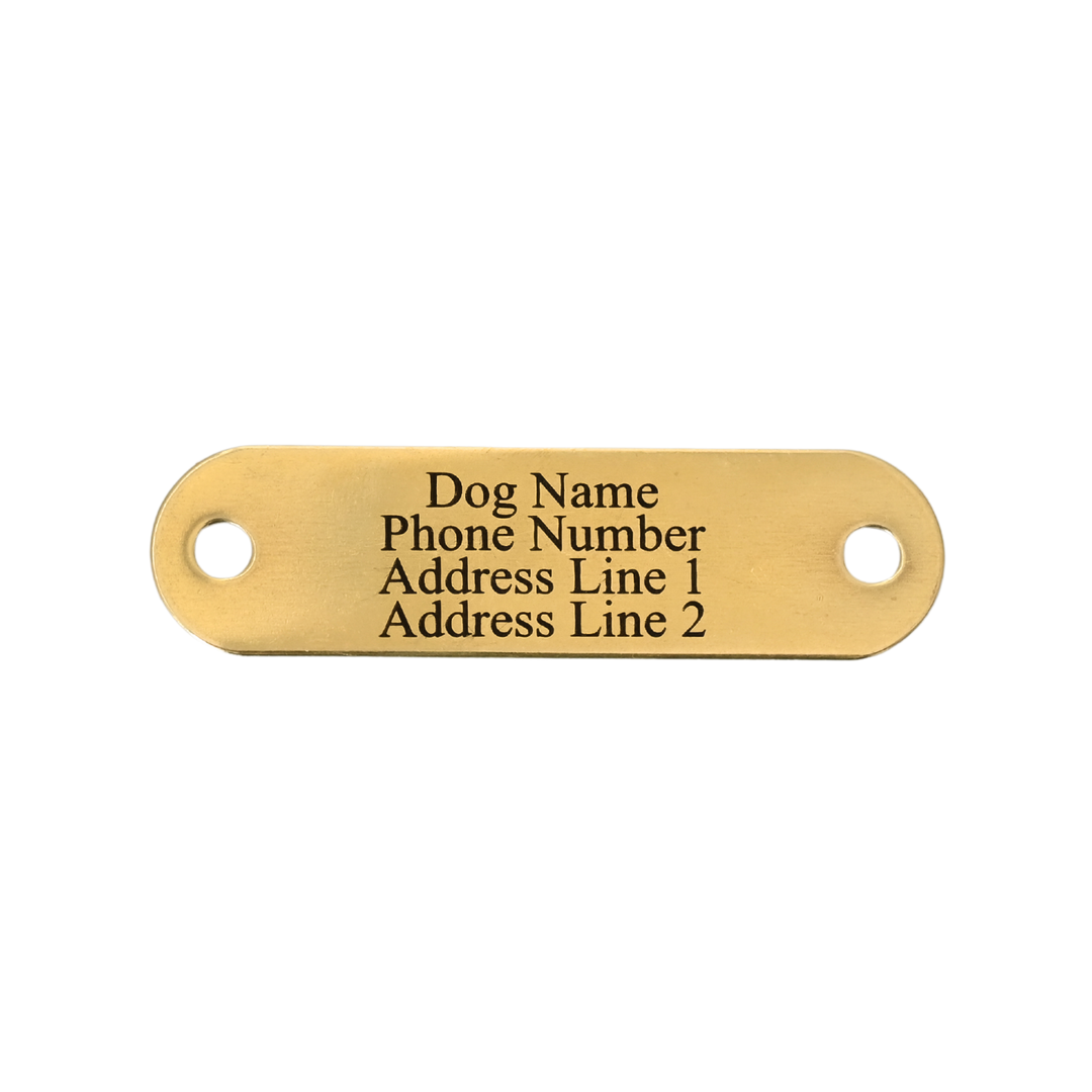 Large Breed dog collar custom brass plate