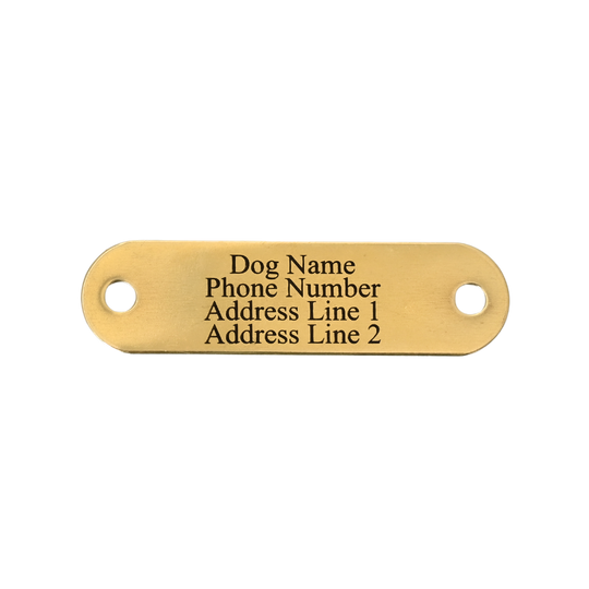 Large Breed dog collar custom brass plate