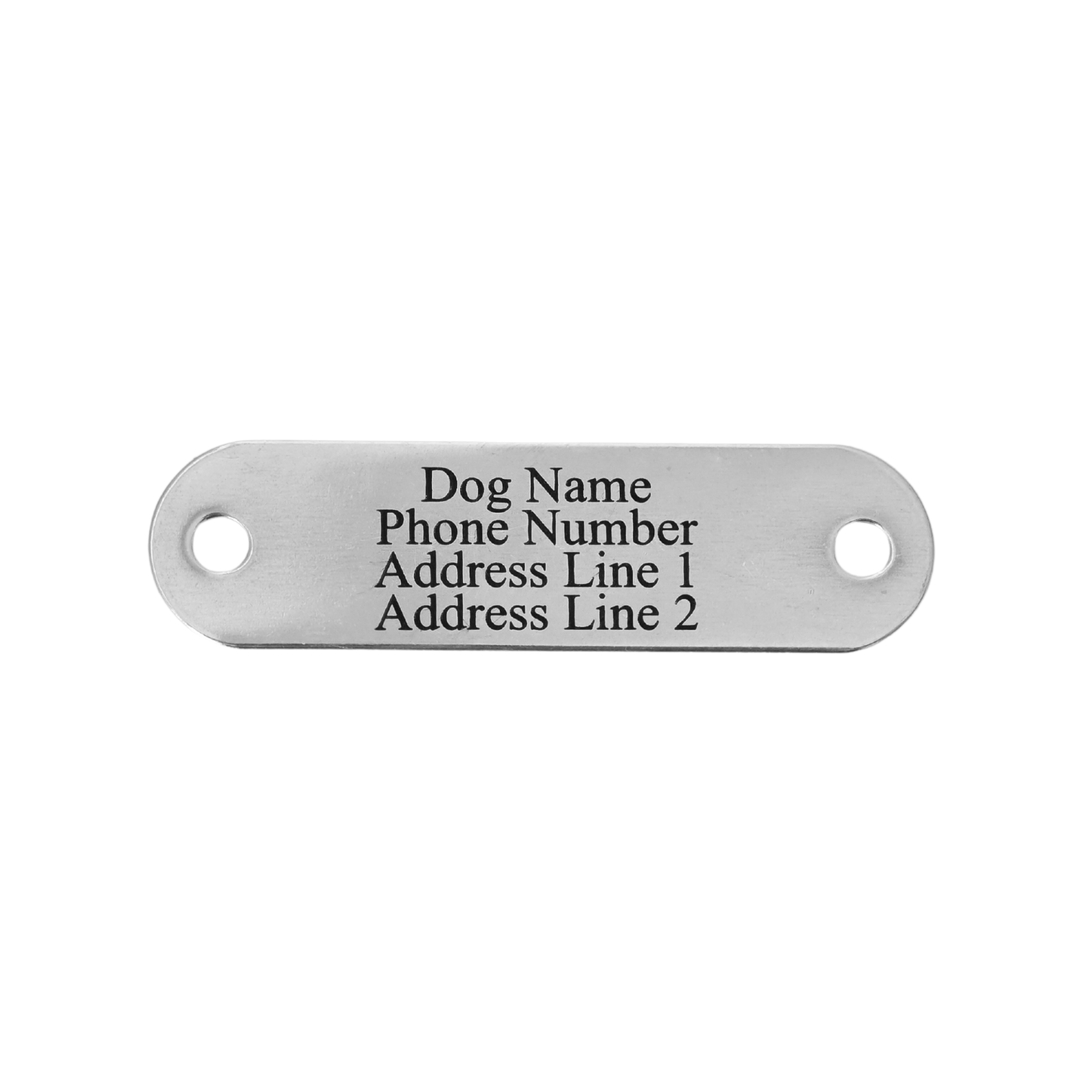 Large Breed dog collar custom steel plate