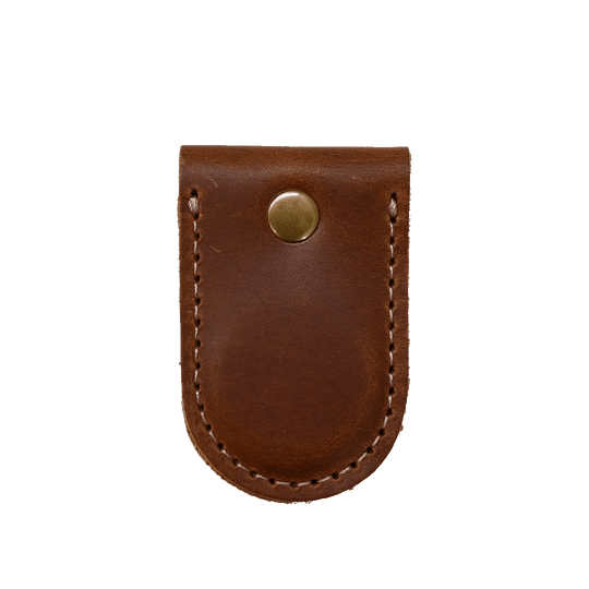 Magnetic Money Clip - Brown Leather - Front