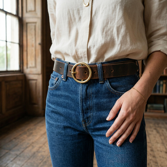 Mustang Belt Lifestyle - Brown Belt - Jeans
