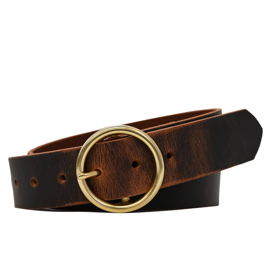 Mustang Belt - Brown - Brass