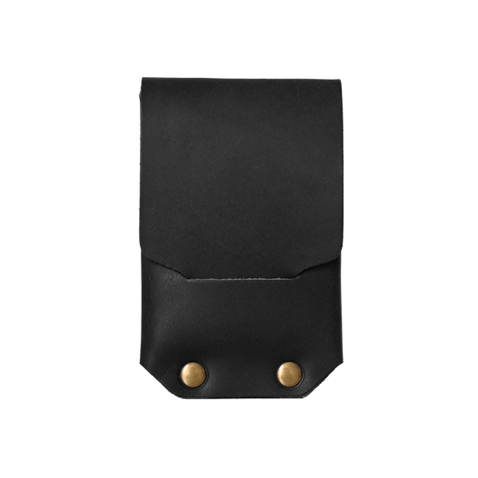 Revere Wallet - Black Leather Antique Brass Rivets