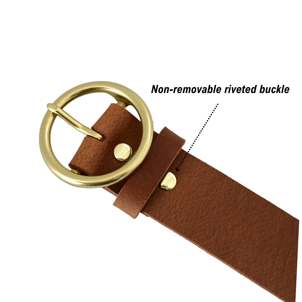 sequoia belt buckle - tan/brass