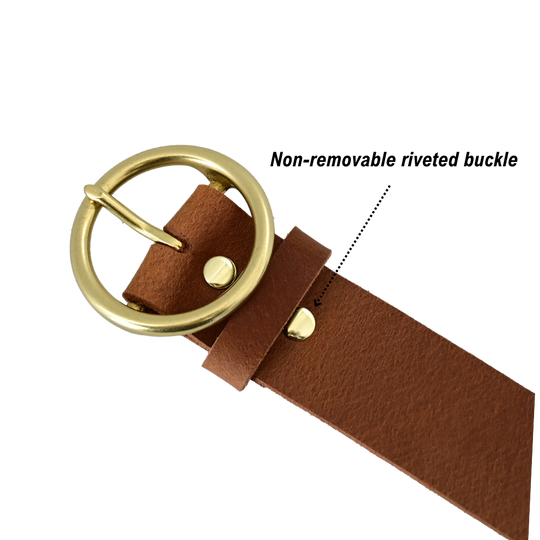 sequoia belt buckle - tan/brass