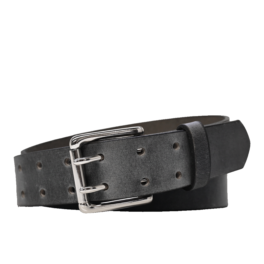 Crawford Double Prong Belt - Gray - Nickel