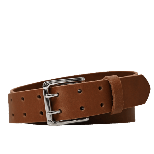 Crawford Double Prong Belt - Tan - Nickel
