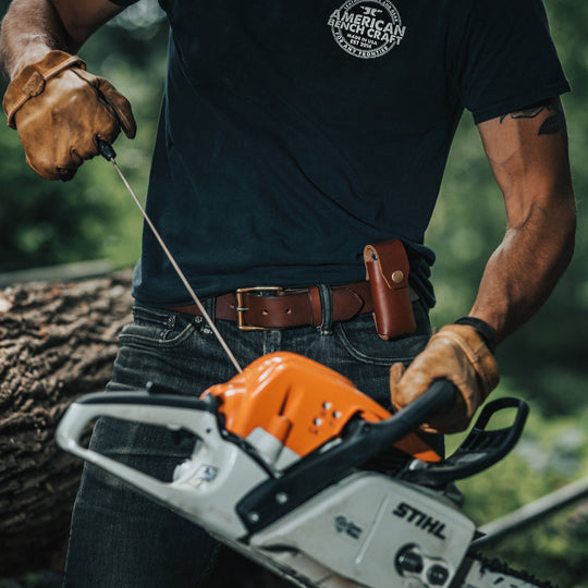 Working Man's Belt - Brown Chainsaw