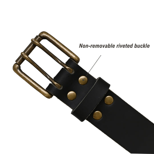Wade Double Prong - Black - Brass - Buckle