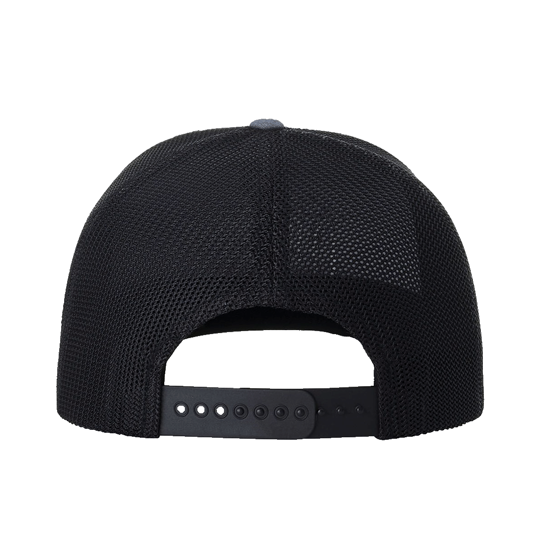 American Flag Trucker Hat - Charcoal - Back