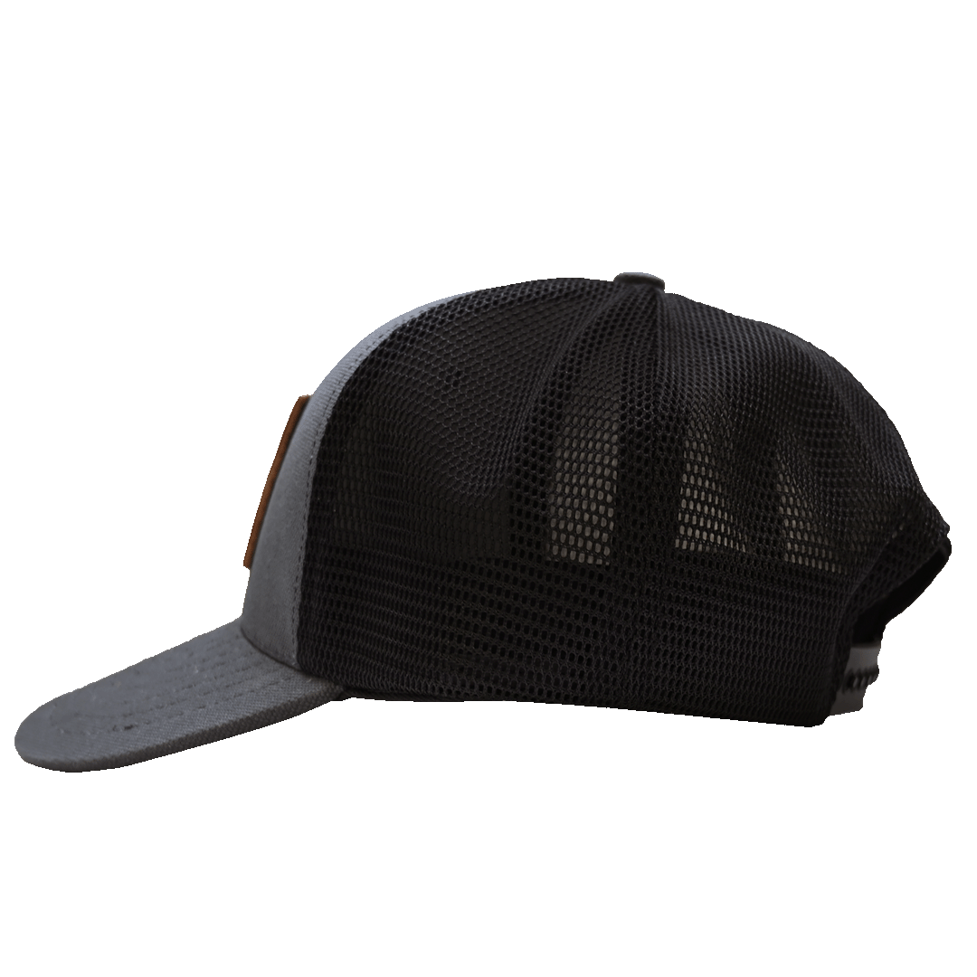 American Flag Trucker Hat - Charcoal - Side