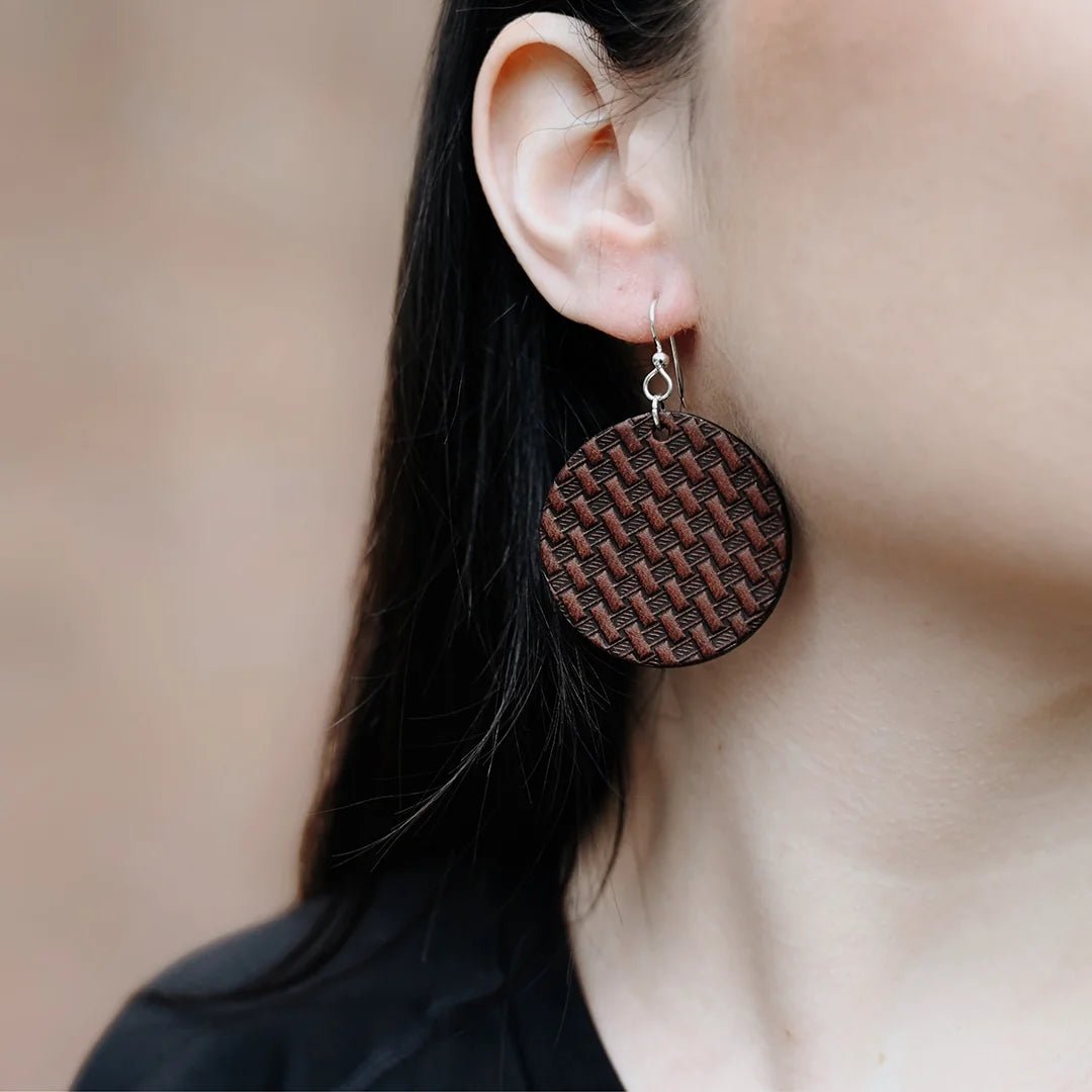 Basketweave Earrings--American Bench Craft-ABC-EAR-BWE-BRC