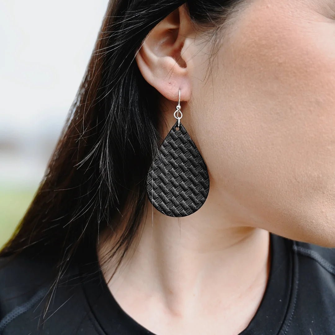 Basketweave Earrings--American Bench Craft-ABC-EAR-BWE-BLT